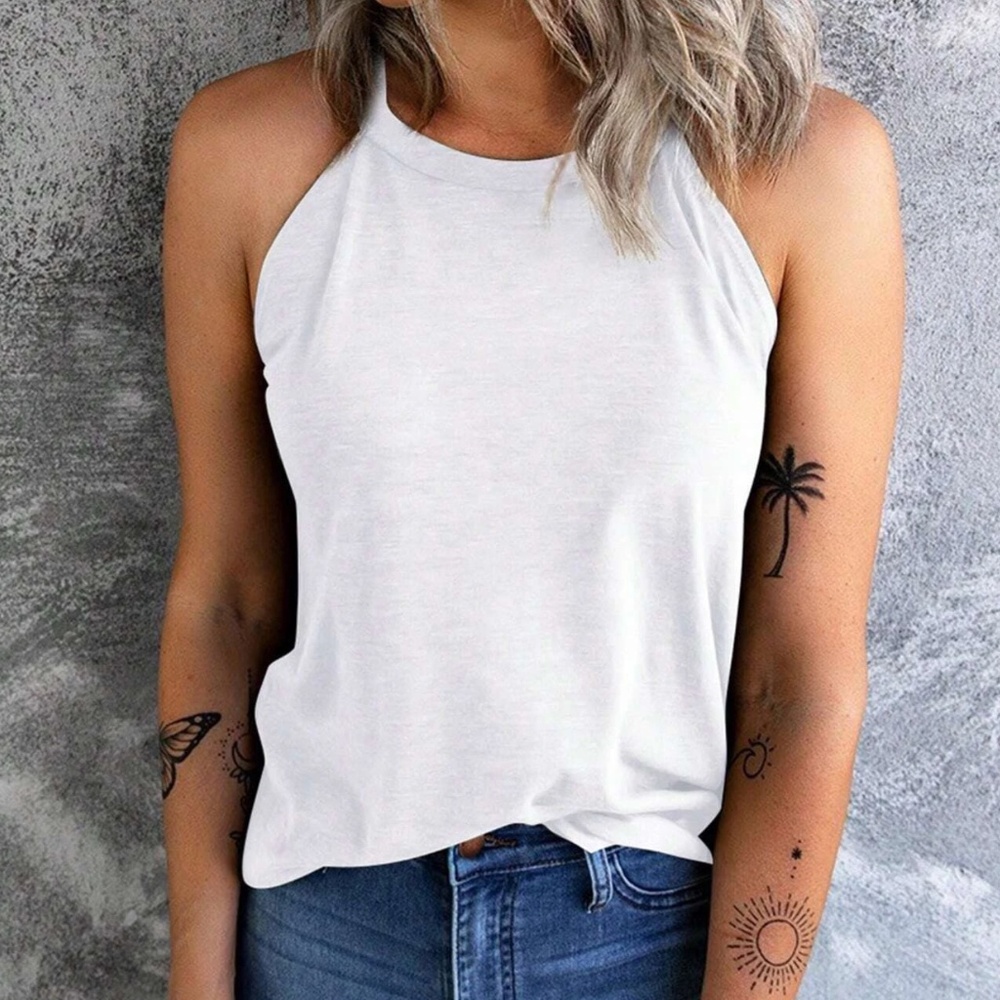 06 Casual Fitted Halter Tank Top - Picture 2 of 5